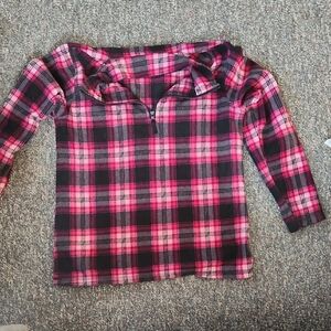 Plaid Kids Shirt - Pink and Black